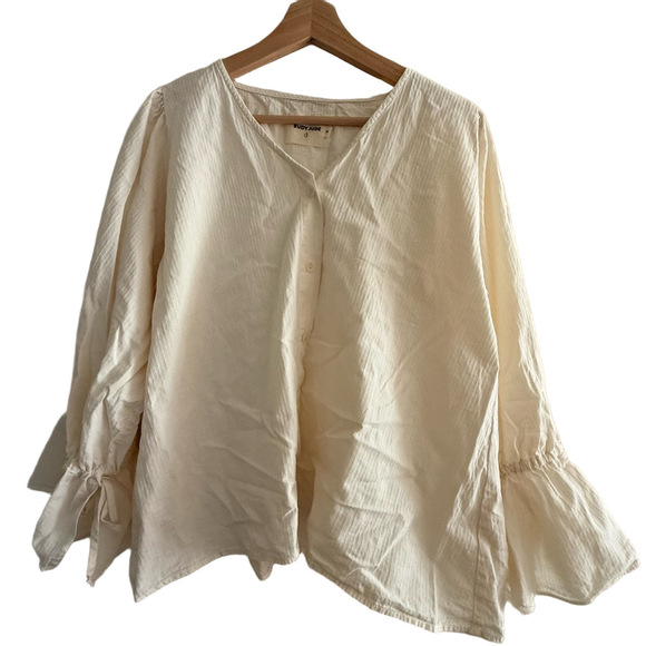 Rudy Jude Tops - Rudy Jude Cream Button-Front Peasant Blouse